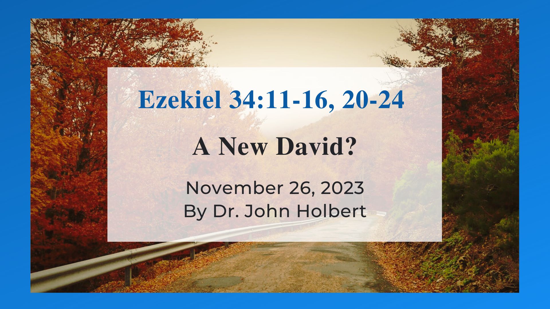 A New David Reflections On Ezekiel 34 11 16 20 24